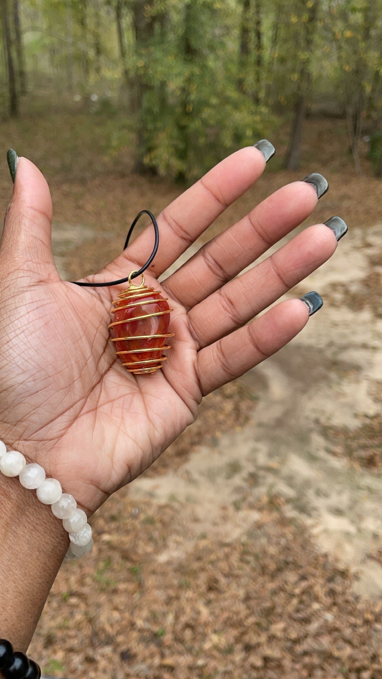 Carnelian Crystal Necklace