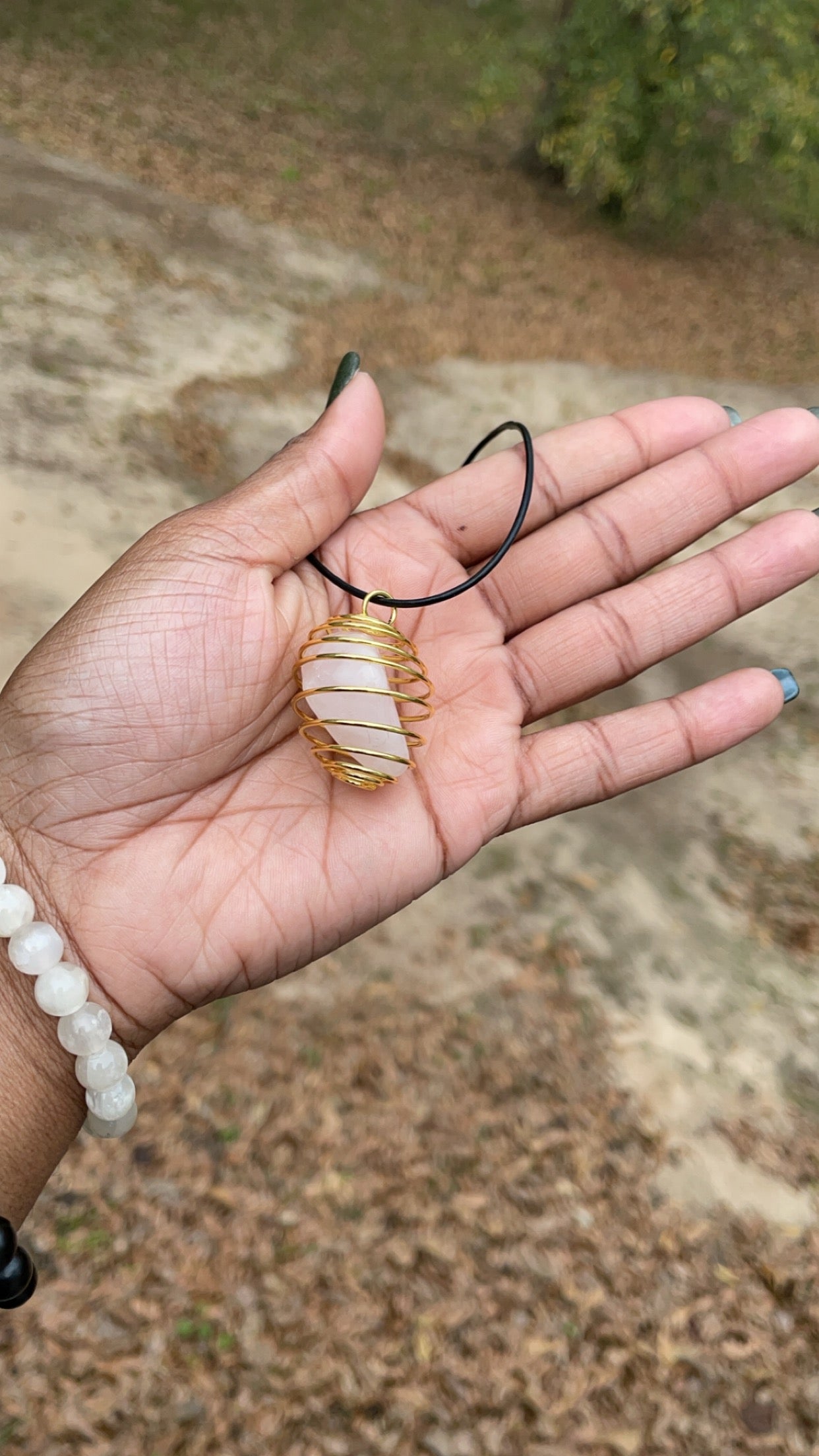 Rose Quartz Crystal Necklace