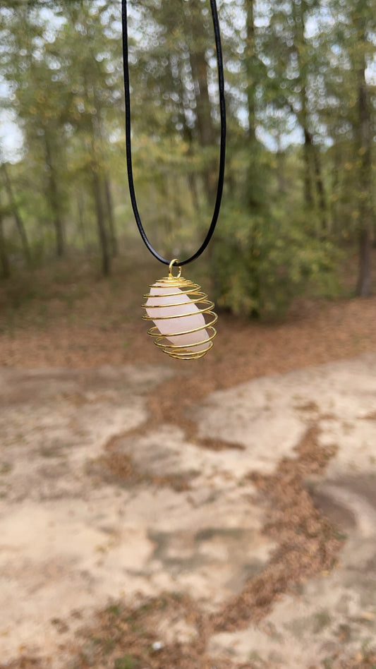 Rose Quartz Crystal Necklace